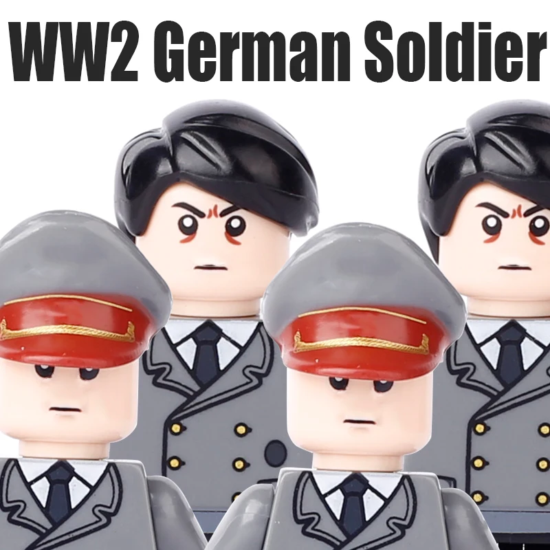 

WW2 German Military Army Building Blocks WW1 Officer Soldier Figures Warrior Infantry War Gun Accessories Weapons Bricks Toy Boy