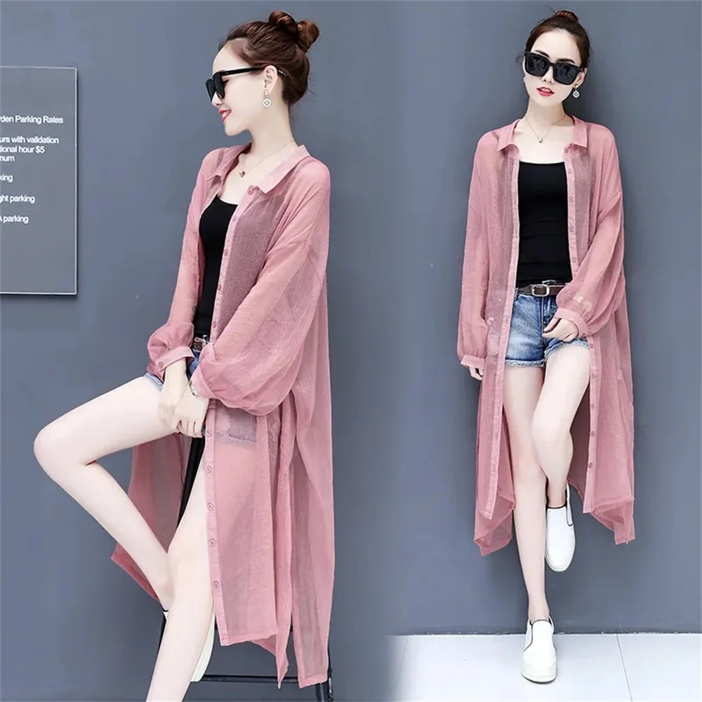 Chiffon Sunscreen Shirt Female Mid Length Cardigan 2023 New Spring/Summer Women's Lace Shirt Overlay With Sunscreen Coat
Chiffon Sunscreen Shirt Female Mid Length Cardigan 2023 New Spring/Summer Women's Lace Shirt Overlay With Sunscreen Coat