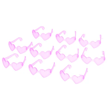 Body Kun e Body Chan: Bonecos de Desenho Articulados para Artistas 11 10Pcs Dolls Accessories Mini Plastic Heart Shape Glasses For Dolls 1/6 Doll Eyes Sunglasses Doll House Kids Toy Party Glasses