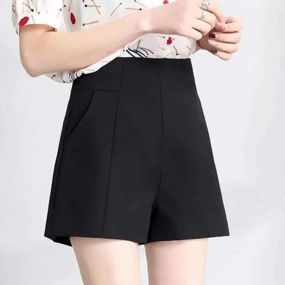 

Relaxed Design Shorts Stylish Plus Size Women's Summer Shorts With High Waist Hidden Zipper Closure Side Pockets For Commuting