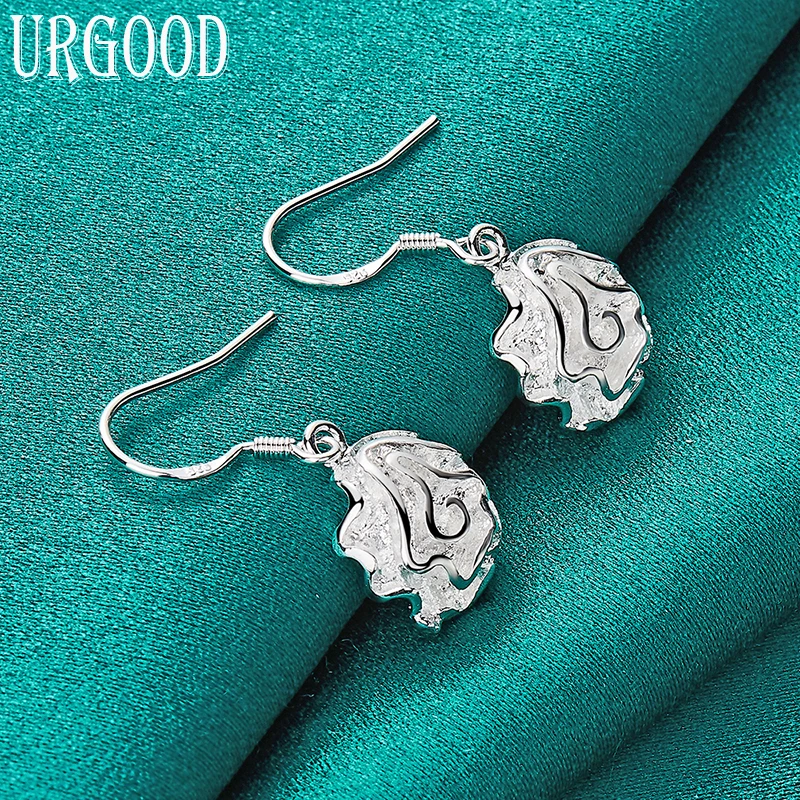 925 Sterling Silver Rose Flower Drop Earrings For Women Party Engagement Wedding Fashion Jewelry Gift
925 Sterling Silver Rose Flower Drop Earrings For Women Party Engagement Wedding Fashion Jewelry Gift