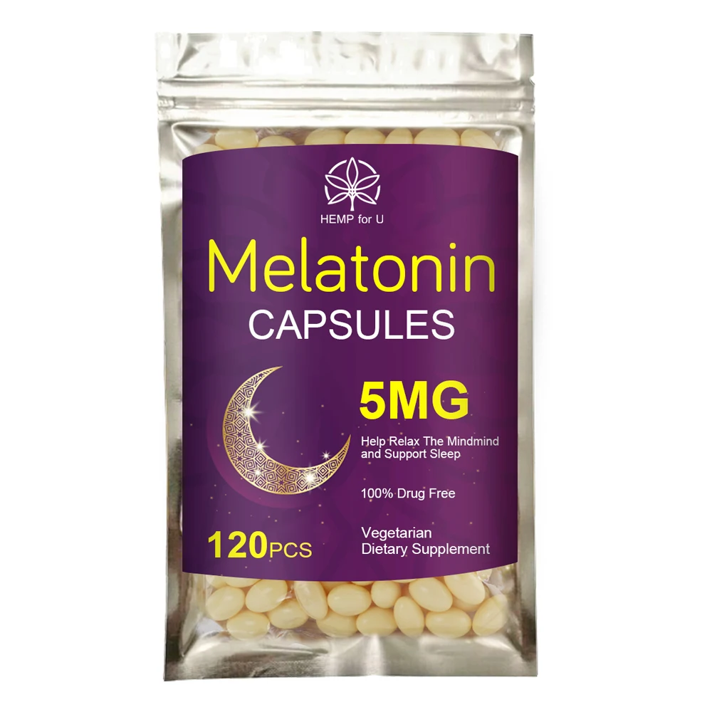 Фото Капсулы мелотонина HFU 5 мг 60 шт. витамин B6 помогают глубокому сну снимают