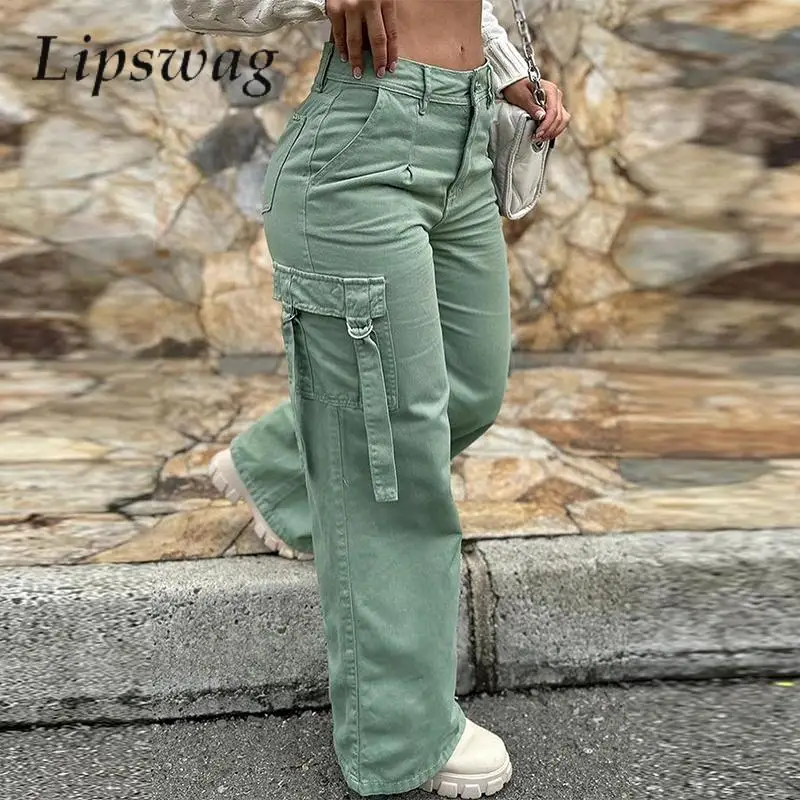 Street Hipster Fashion Female Straight Cargo Pants Vintage Pockets Mid Waist Women's Long Pants 2023 Casual Solid Color Trousers
Street Hipster Fashion Female Straight Cargo Pants Vintage Pockets Mid Waist Women's Long Pants 2023 Casual Solid Color Trousers