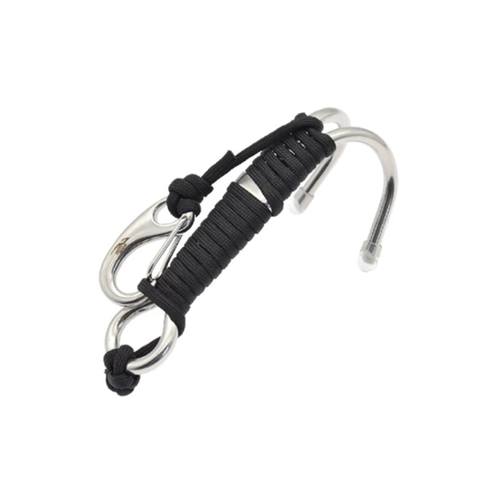 

KEEP DIVING Scuba Diving Double Dual Stainless Steel Reef Drift Hook with Line and Clips Hook for Current Dive Underwater,Black