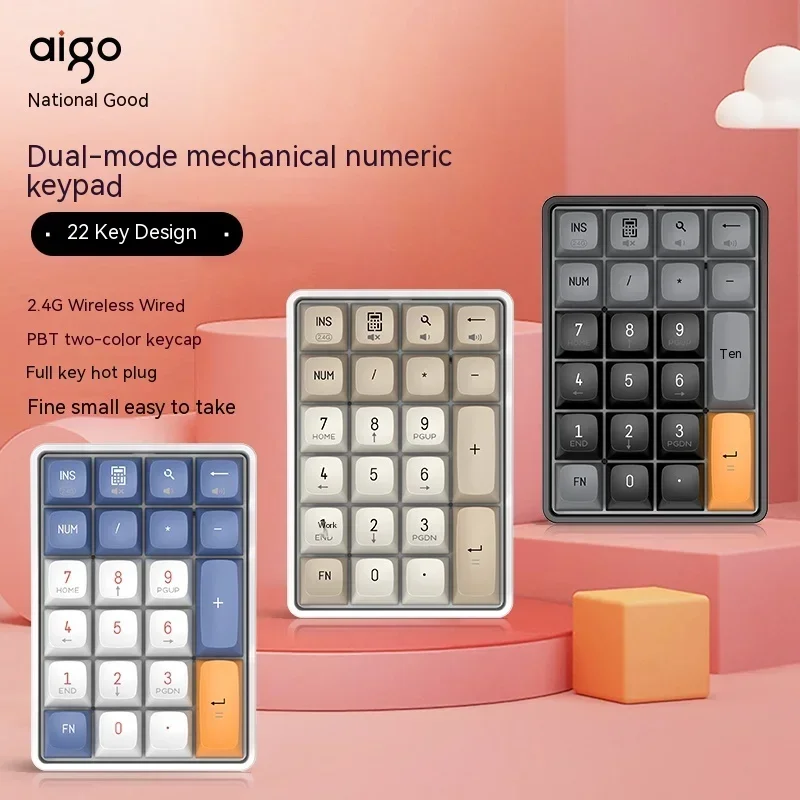 Aigo A18 Wireless Keypad Mini Mechanical Keyboard Numpad Dual Mode 2.4G Computer Accessory for Office Gaming Accounting Man Gift
Aigo A18 Wireless Keypad Mini Mechanical Keyboard Numpad Dual Mode 2.4G Computer Accessory for Office Gaming Accounting Man Gift