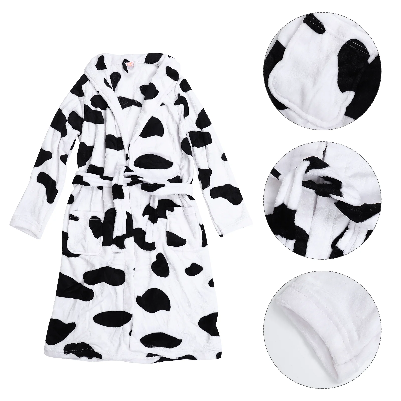 

Cow Pajamas Girl Sleepwear Bathrobe for Girls Coral Fleece Nightgown Robes Nightclothes Long Sleeve Nightdress Romper