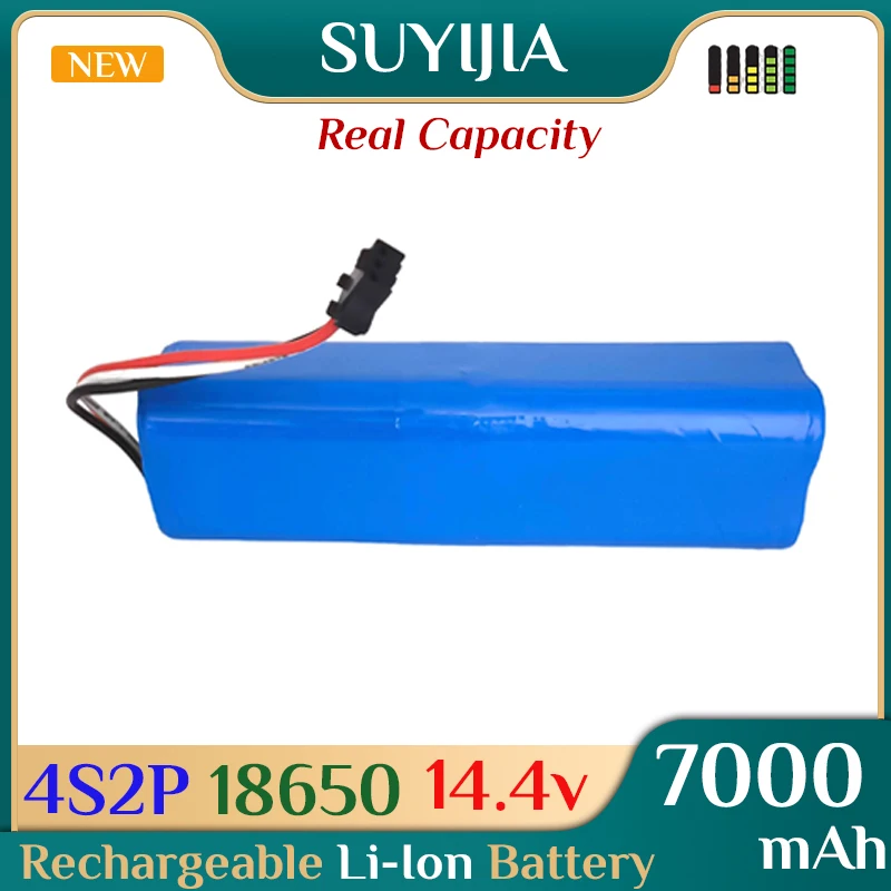 14.4V 18650 4S2P Rechargeable Lithium-ion Battery Real Capacity 7000mAh for Robot Vacuum Cleaner Accessories Battery Replacement
14.4V 18650 4S2P Rechargeable Lithium-ion Battery Real Capacity 7000mAh for Robot Vacuum Cleaner Accessories Battery Replacement