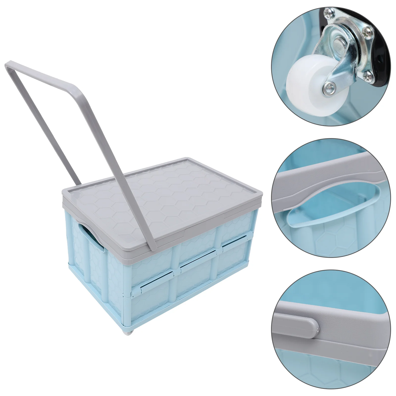 

English title: Alipis Collapsible Rolling Crate Wheels Foldable Utility Cart Handcart Shopping Trolley Travel Shopping Moving