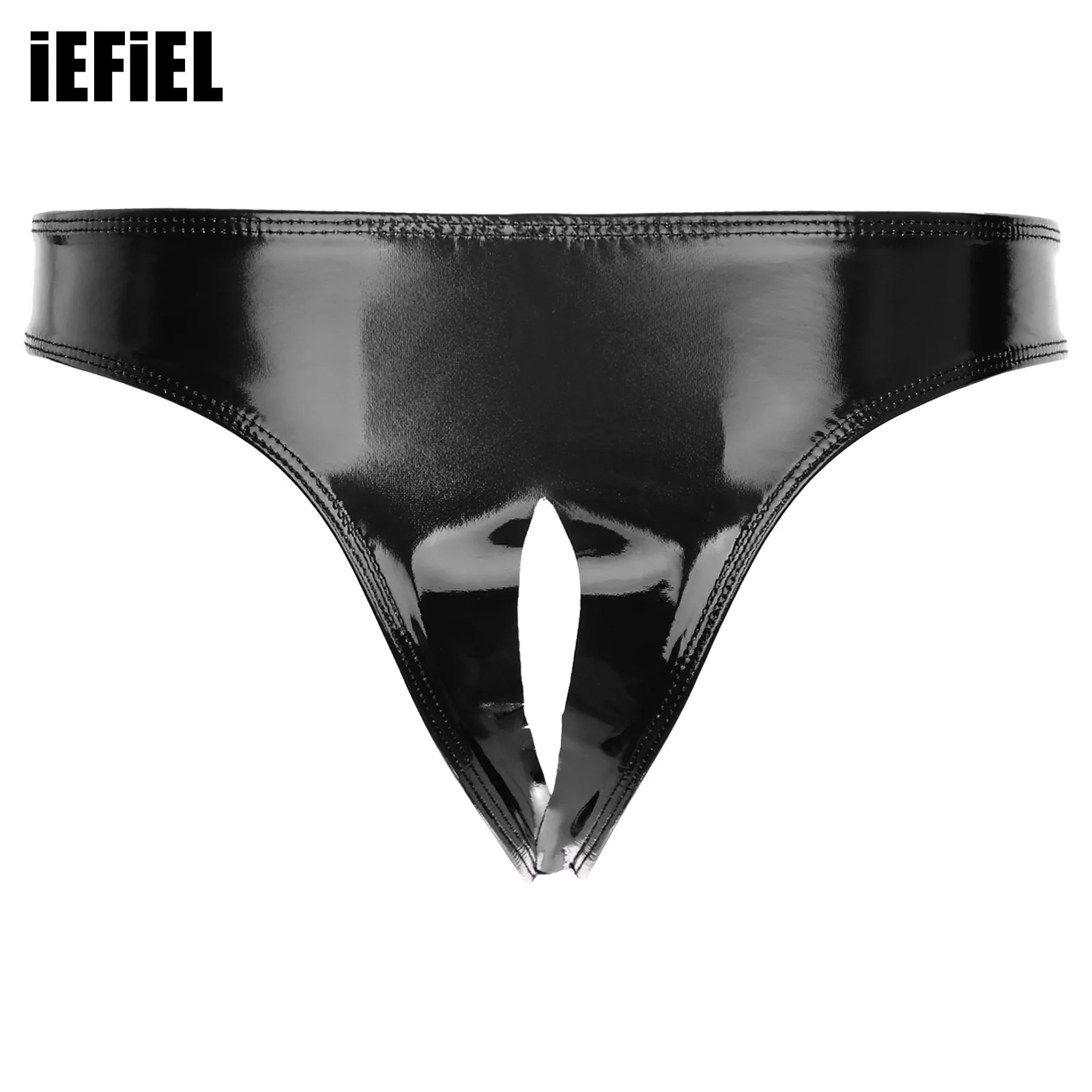 Mens Wet Look Patent Leather Open Crotch Thong Low Rise High Cut Mini Briefs Underwear Club Stage Performance Costume 
Mens Wet Look Patent Leather Open Crotch Thong Low Rise High Cut Mini Briefs Underwear Club Stage Performance Costume