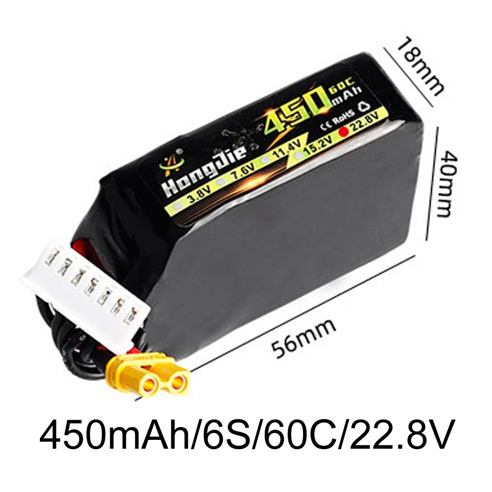 

60C 651744 6S 650mAh 22.8V/22.2V 1P Lipo Rechargeable Battery High Rate for RC FPV Racing Drone Quadcopter Helicopter Truck