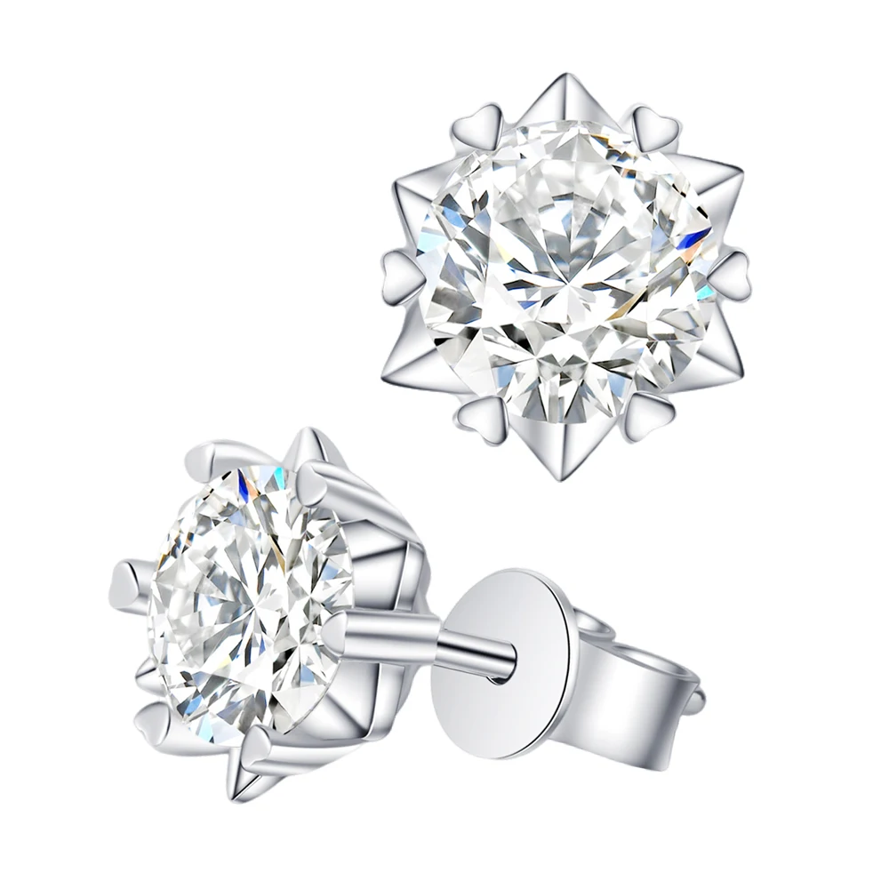Silver 925 Moissanite Earrings Women 2 CT D Color Lab Diamonds Stud Piercing Girls Simple Round Sparkling Wedding Fine Jewelry
Silver 925 Moissanite Earrings Women 2 CT D Color Lab Diamonds Stud Piercing Girls Simple Round Sparkling Wedding Fine Jewelry