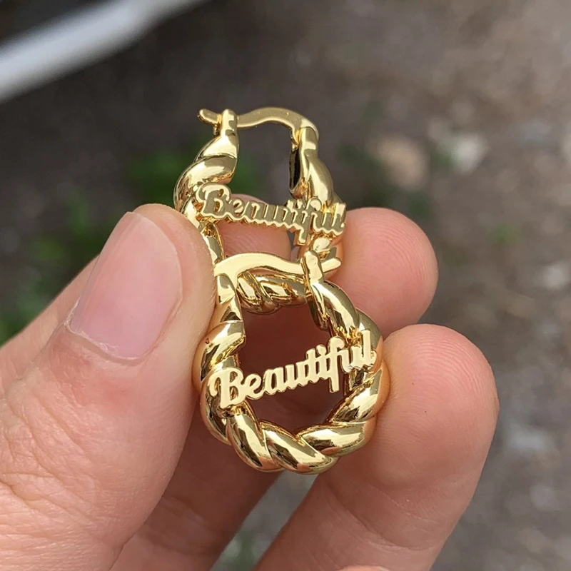 Mini Baby Girls Hoop Earring 18mm 25mm Custom Name Letter 18K Gold Stainless Steel Cute Kids Nameplate Jewelry Twist Earrings
Mini Baby Girls Hoop Earring 18mm 25mm Custom Name Letter 18K Gold Stainless Steel Cute Kids Nameplate Jewelry Twist Earrings