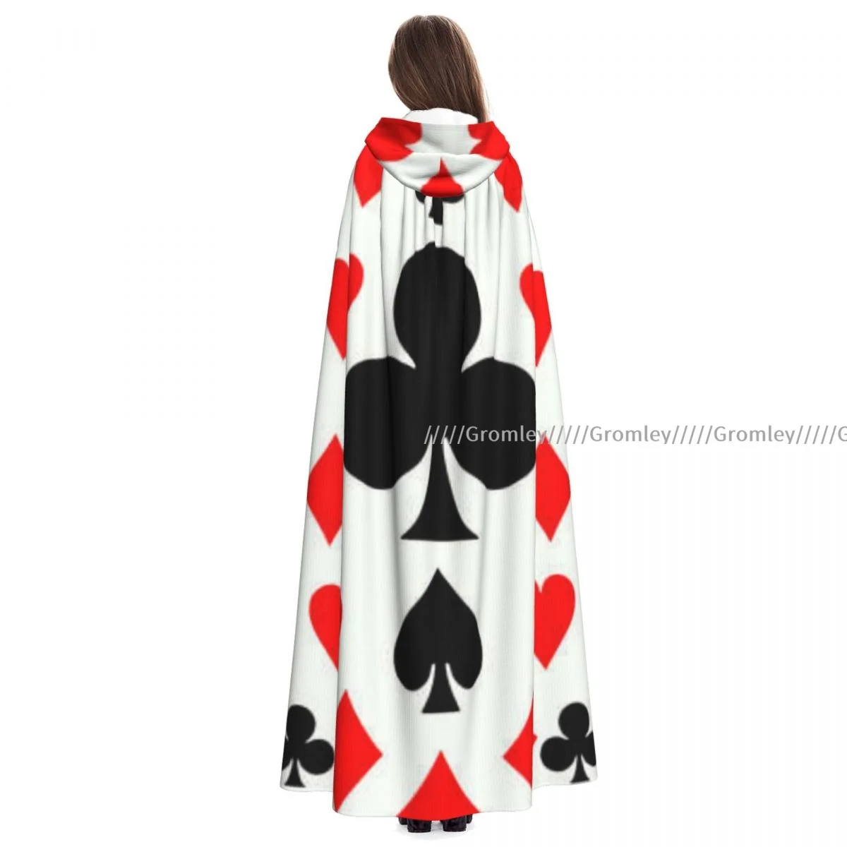 

Poker Card Suits Illustration Witch Cloak Halloween Cosplay Costume Adult Unisex Cloak Retro Ages Cape