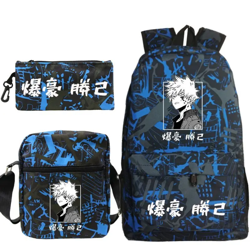 

3pcs/set Anime Boku No Hero Academia Backpack Boys Girls chool Bags Japan Manga Bakugou Print Bookbag Mochila Children Backpacks