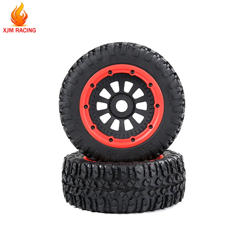 

Remote Control Car Rubber Off-road Wheel Tyre with Wheel Hub 2pcs/set for 1/5 Losi 5ive T ROFUN ROVAN LT KMX2 Rc Truck Toy Parts