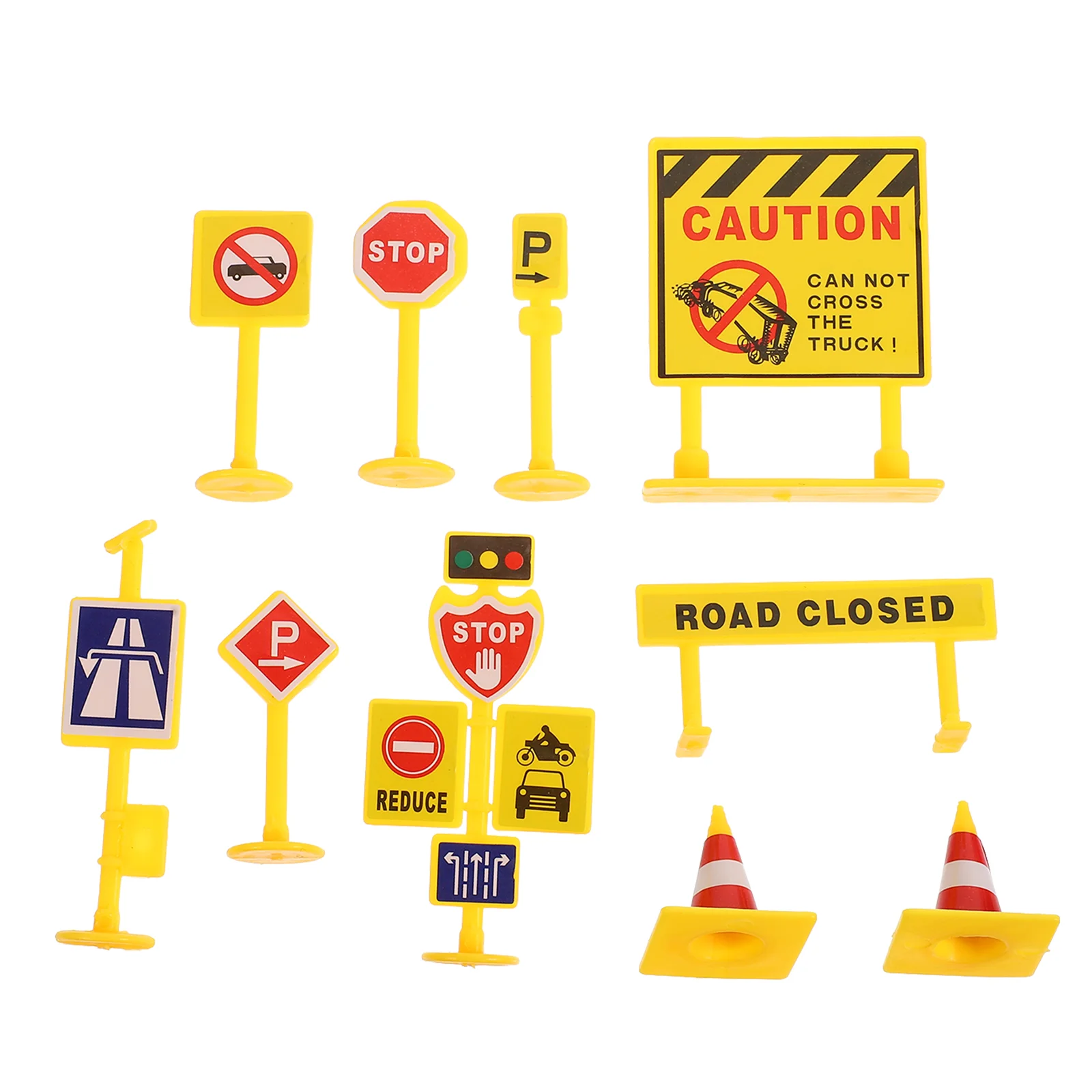 

5 Set/50pcs Micro Landscape Road Sign Decor Simulation Signs Toy Model Decoration Plastic Cognitive Games Toys Traffic Signage