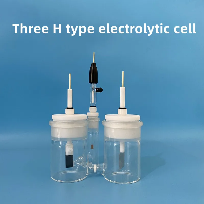 

Three H type electrolytic cell with glass sand core and three chamber electrolytic device in the laboratory can be invoiced