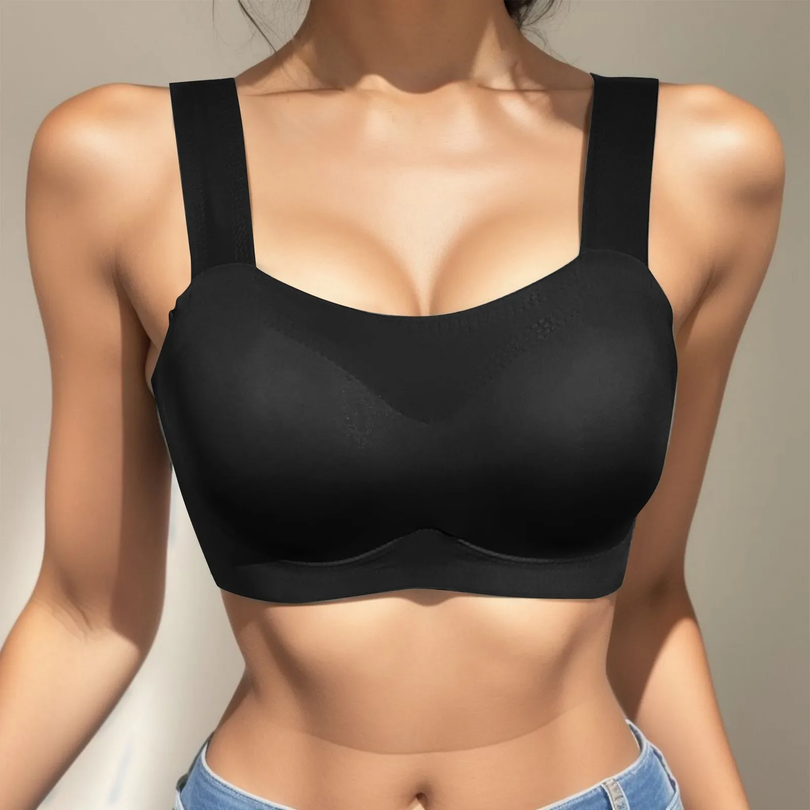 Women Comfortable Sexy Traceless Gathering No Steel Ring Underwear Fixed Cup Anti Sagging Beauty Back Thin Mold Cup Sports Bras
Women Comfortable Sexy Traceless Gathering No Steel Ring Underwear Fixed Cup Anti Sagging Beauty Back Thin Mold Cup Sports Bras