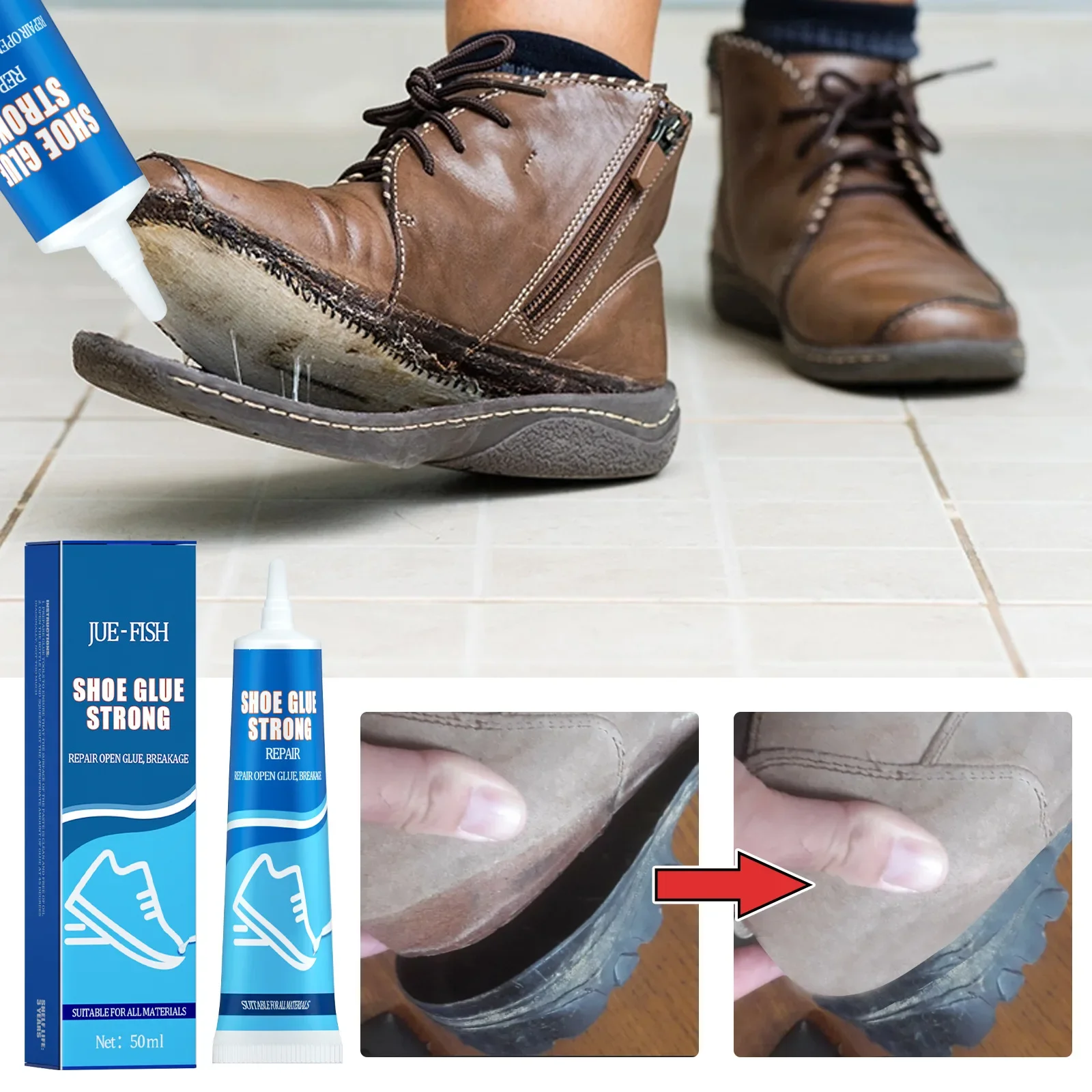 50g Strong Shoe Glue Adhesive Worn Shoes Repairing Glue Sneakers Boot Sole Bond Adhesive Shoemaker Fix Mending Liquid Tool 
50g Strong Shoe Glue Adhesive Worn Shoes Repairing Glue Sneakers Boot Sole Bond Adhesive Shoemaker Fix Mending Liquid Tool