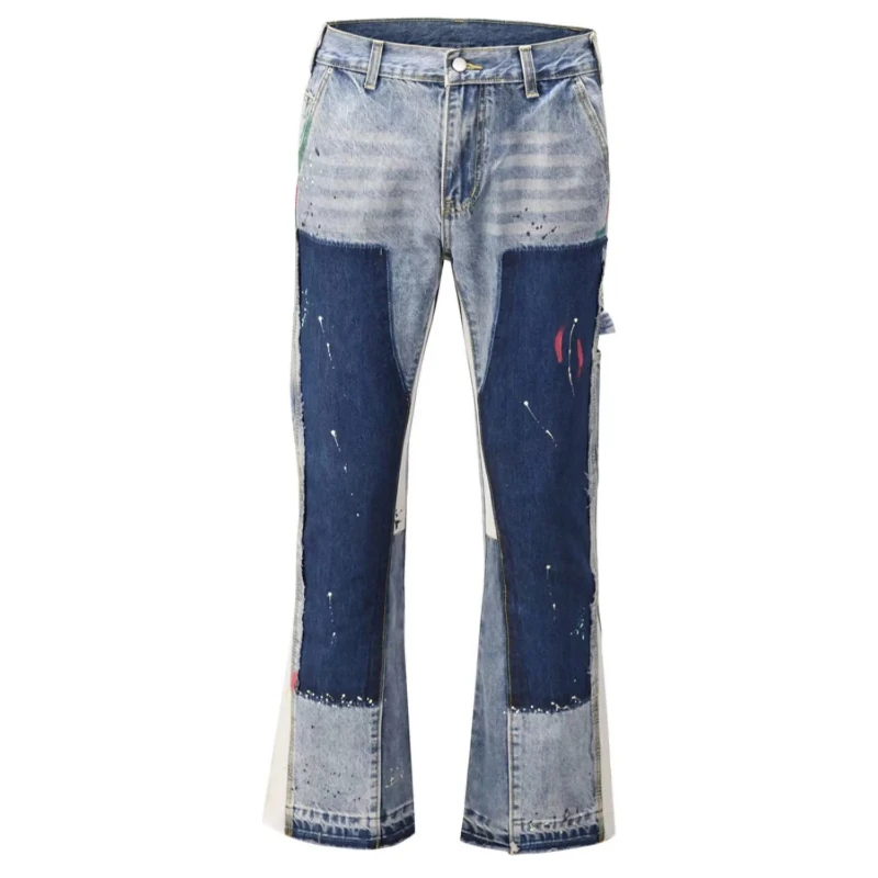 Прямые джинсы в стиле пэчворк для мужчин и женщин, брюки из денима в стиле Харадзюку с эффектом потертости, повседневные уличные штаны в стиле хип-хоп
Прямые джинсы в стиле пэчворк для мужчин и женщин, брюки из денима в стиле Харадзюку с эффектом потертости, повседневные уличные штаны в стиле хип-хоп