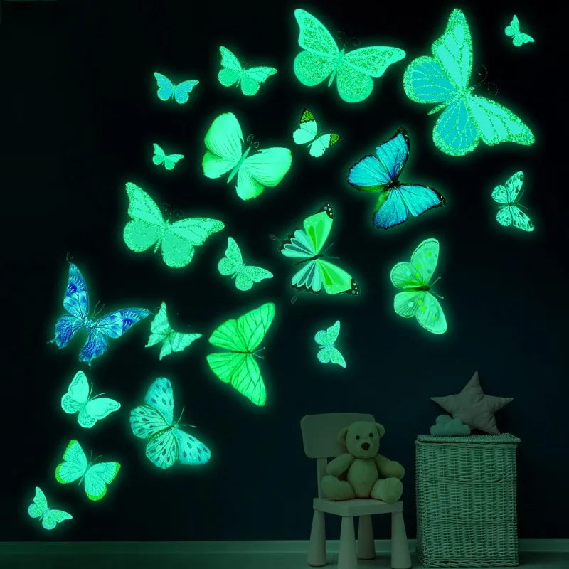Luminous Butterfly Wall Stickers 3D Colorful Butterflies Glowing Wall Decals Wallpaper For Bedroom Living Room Home Decoration
Luminous Butterfly Wall Stickers 3D Colorful Butterflies Glowing Wall Decals Wallpaper For Bedroom Living Room Home Decoration