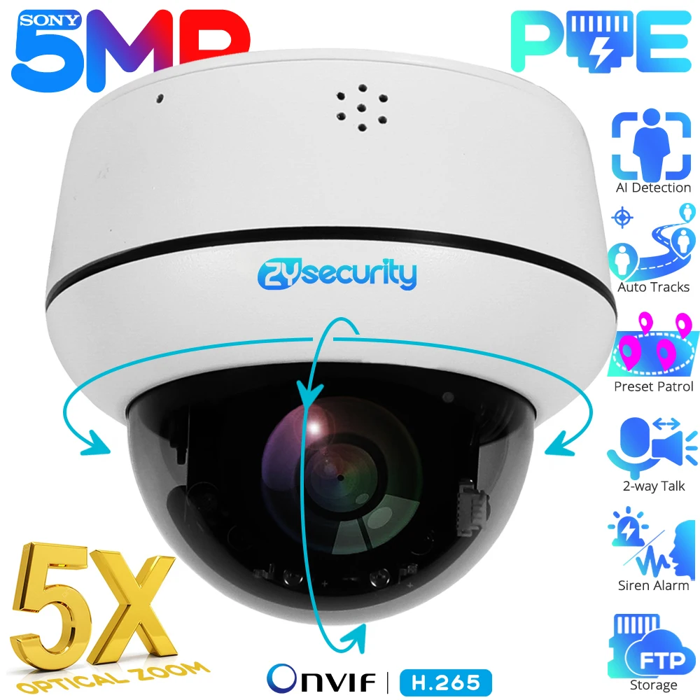 UHD 5 МП 5-кратный оптический зум PoE Купол ПТЗ Айпи камера Открытый Автоматическое отслеживание Сеть Камеры наблюдения Обнаружение человека 2-стороннее аудио Онвиф Проводной Камера видеонаблюдения Приложение CamHi
UHD 5 МП 5-кратный оптический зум PoE Купол ПТЗ Айпи камера Открытый Автоматическое отслеживание Сеть Камеры наблюдения Обнаружение человека 2-стороннее аудио Онвиф Проводной Камера видеонаблюдения Приложение CamHi
