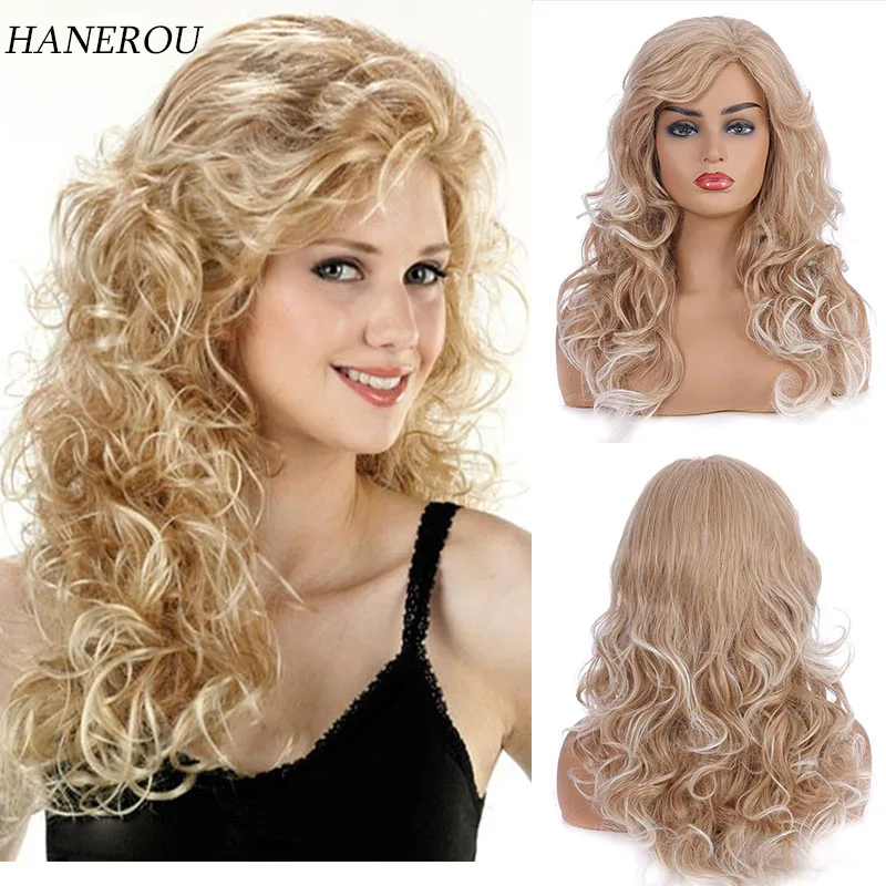 Ombre Mixed Blonde Long Curly Wigs With Bangs Hair Cosplay Daily Natural Hair Synthetic Wigs for Women Halloween Heat Resistant
Ombre Mixed Blonde Long Curly Wigs With Bangs Hair Cosplay Daily Natural Hair Synthetic Wigs for Women Halloween Heat Resistant
