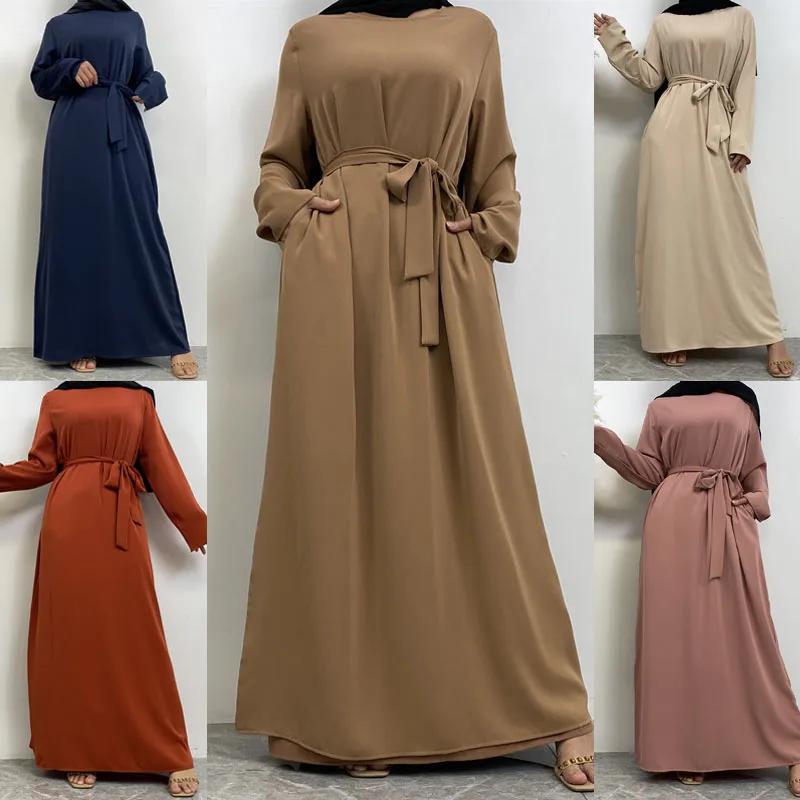 

Ramadan Abaya Muslim Women Modest Robe Maxi Dress Eid Islamic Clothing Caftan Gown Dubai Turkey Kaftan Femme Musulmane Vestidos