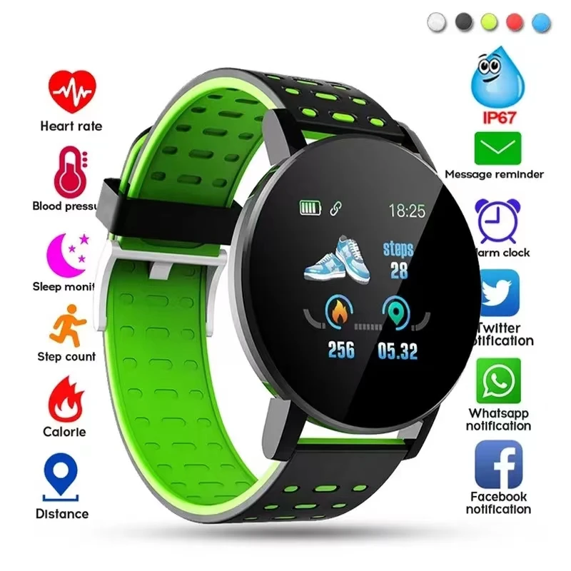 

119plus Fit Pro Smart Watch Men Women Fitness Tracker Wristband IP67 Waterproof Smartwatch Heart Rate Blood Pressure Monitor