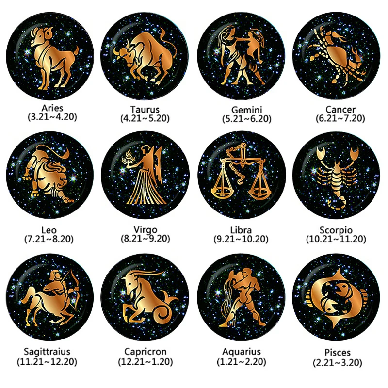 12 Constellations Zodiac Signs Hot Sale DIY Jewelry Making Supplies Glass Cabochons Handmade Making Accessories Wholesale
12 Constellations Zodiac Signs Hot Sale DIY Jewelry Making Supplies Glass Cabochons Handmade Making Accessories Wholesale