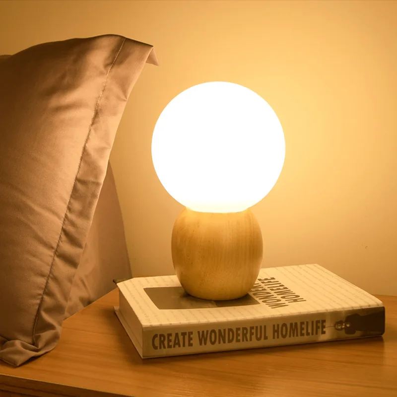 Wood Glass Ball Table Lamp Manufacturer Direct Sales Led Desk Lamp Creative Bedroom Bedside Nordic Led Office Lighting 
Wood Glass Ball Table Lamp Manufacturer Direct Sales Led Desk Lamp Creative Bedroom Bedside Nordic Led Office Lighting