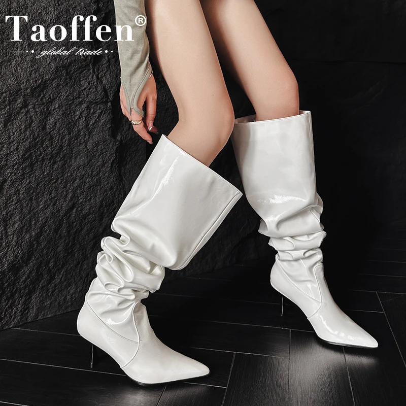 Taoffen Size 34-42 Women Knee High Boots Pointed Toe Thin High Heels Fashion Party Leather Slip On Ladies Dance Shoes 2023 Trend
Taoffen Size 34-42 Women Knee High Boots Pointed Toe Thin High Heels Fashion Party Leather Slip On Ladies Dance Shoes 2023 Trend