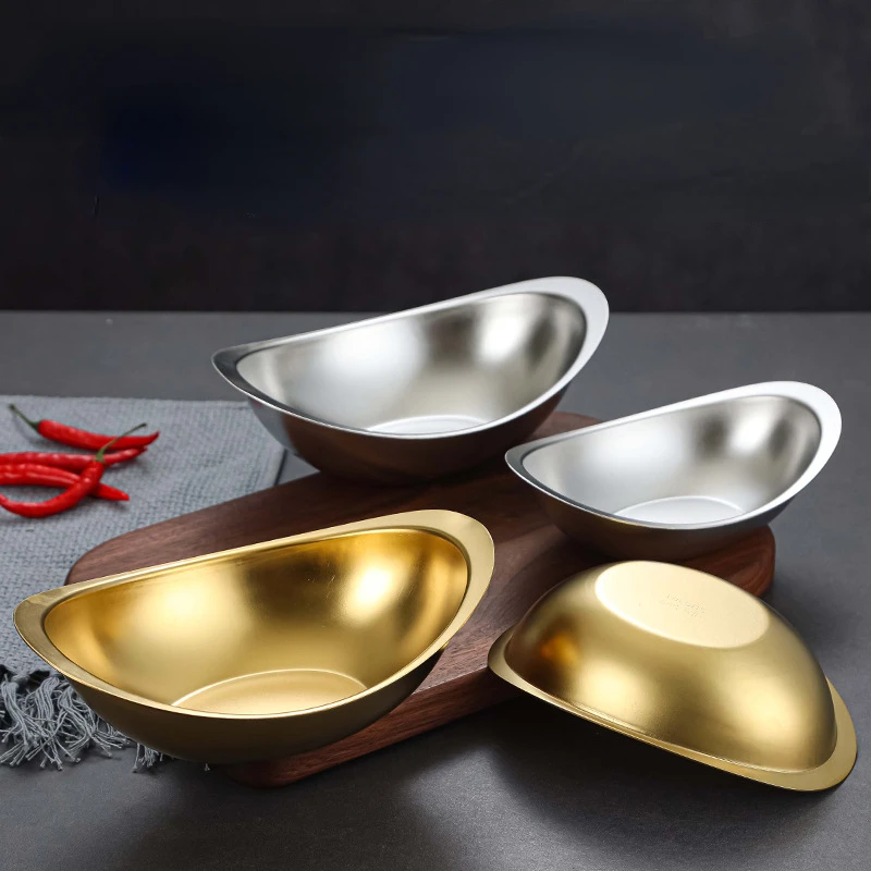 Stainless Steel Ingot Bowl Rice Salad Dessert Fruit Plate Feng Shui Lucky Fortune Yuanbao Dish Tableware Kitchen Food Container
Stainless Steel Ingot Bowl Rice Salad Dessert Fruit Plate Feng Shui Lucky Fortune Yuanbao Dish Tableware Kitchen Food Container