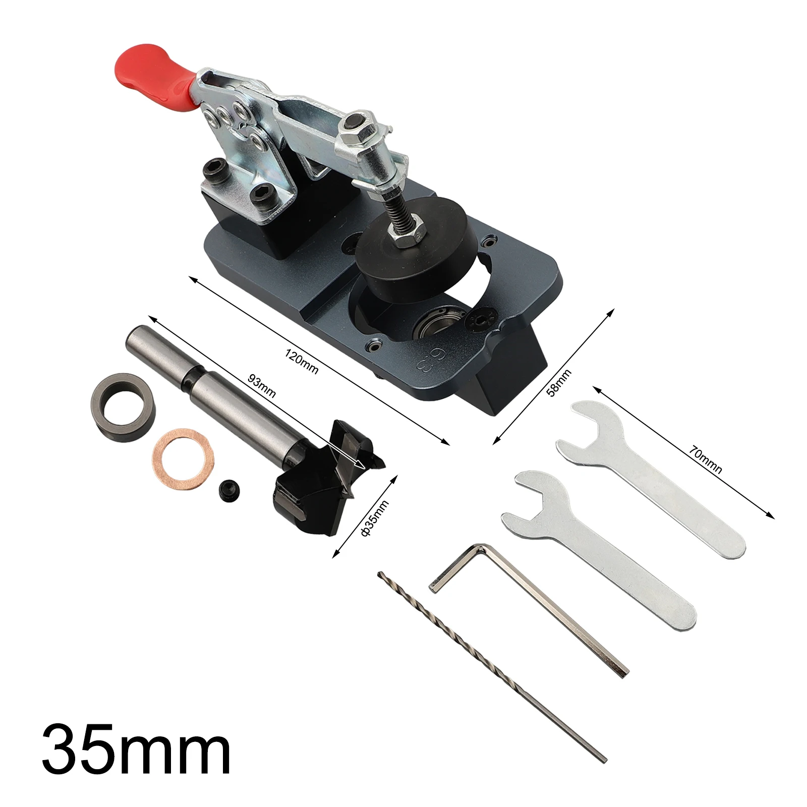 35mm Drill Bit Hinge Boring Jig Hex Key Wrenches W/fixture For Woodworking Hole Drilling For Cabinet Door Repairing Tools
35mm Drill Bit Hinge Boring Jig Hex Key Wrenches W/fixture For Woodworking Hole Drilling For Cabinet Door Repairing Tools