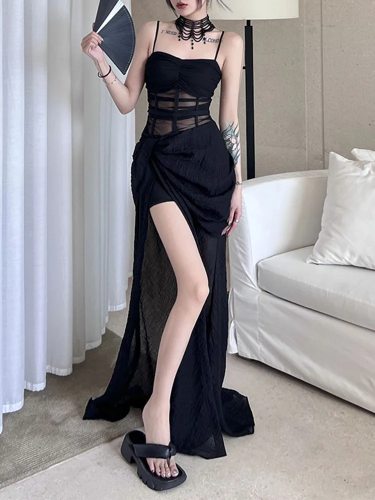 Black Mysterious Sexy Dress Mature Feminine Charm Slim Intellectual Elegant Women's Sling Evening Party Long Dress
Black Mysterious Sexy Dress Mature Feminine Charm Slim Intellectual Elegant Women's Sling Evening Party Long Dress