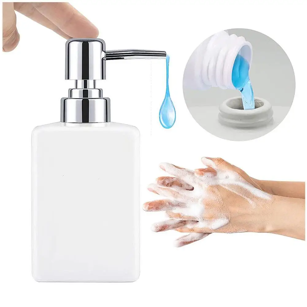 

European Ceramic Lotion Bottle Shampoo Shower Gel Cleansing Essence Facial Cleanser Split Bottle Kitchen Bathroom Accessories