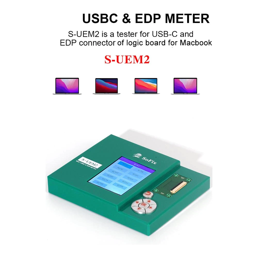 

SYan S-UEM2 Tester USBC & EDP Meter EDP Connector For MacBook Mac Logic Board Screen Test Box Repair Tool