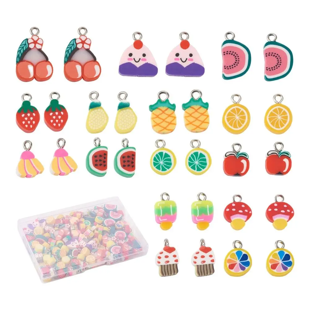 50~150pcs/Box Handmade Polymer Clay Food Fruit Charms Pendant for Bracelet Necklace Kids Jwelry DIY Making Accessories Mix Color
50~150pcs/Box Handmade Polymer Clay Food Fruit Charms Pendant for Bracelet Necklace Kids Jwelry DIY Making Accessories Mix Color