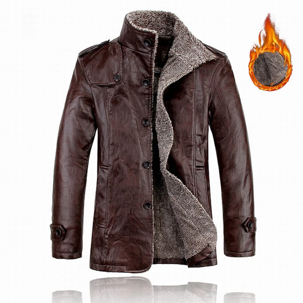 New Men's Winter Warm Retro Faux Leather Jackets Motorcycle Rider Coats Overcoat Fleece Lined Trench Outwear Lapel Coat
New Men's Winter Warm Retro Faux Leather Jackets Motorcycle Rider Coats Overcoat Fleece Lined Trench Outwear Lapel Coat