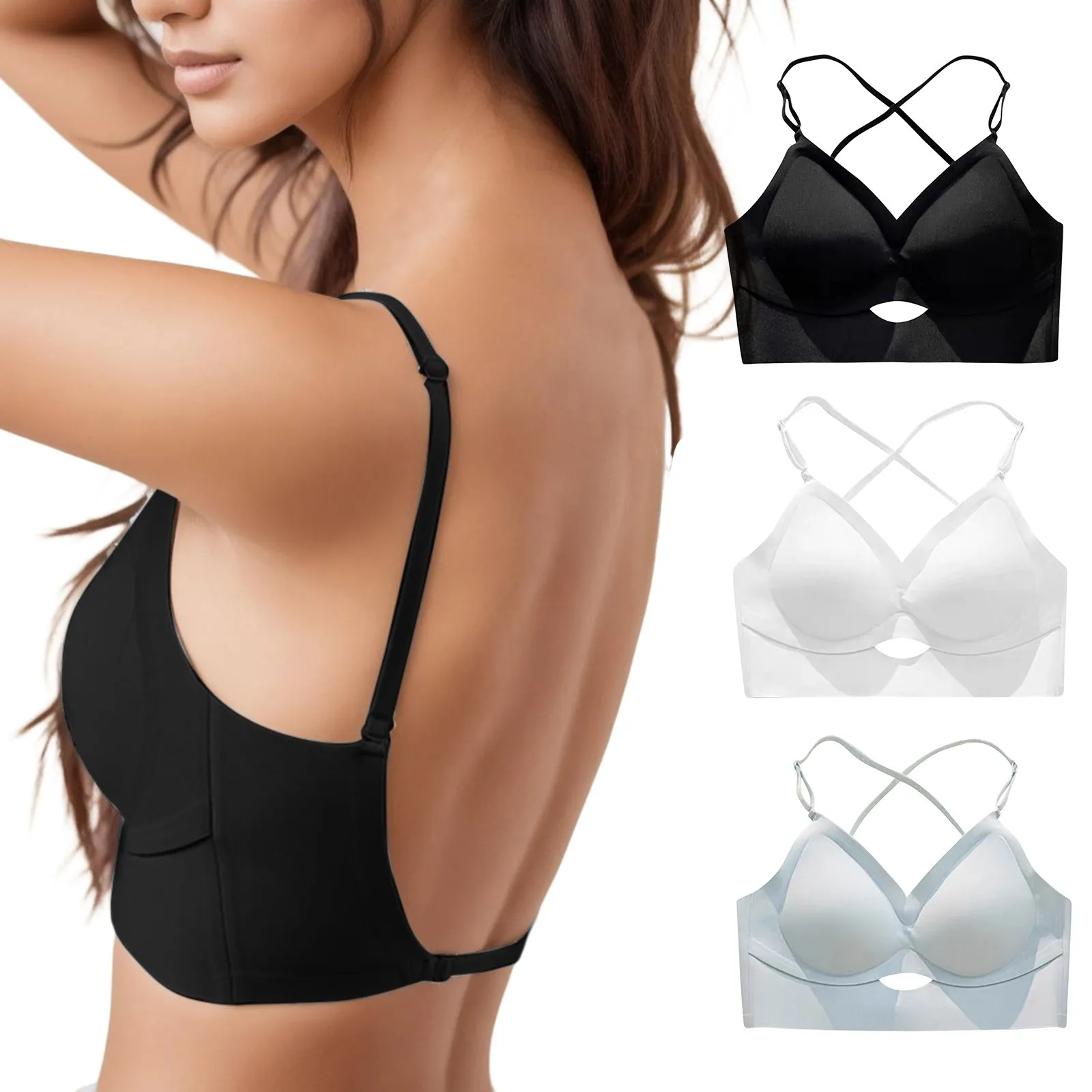 

Seamless Bras for Women Wireless Underwear Push Up Brasiere Deep V Bralette Comfort Female Thin Invisible Bra Sexy Lingerie