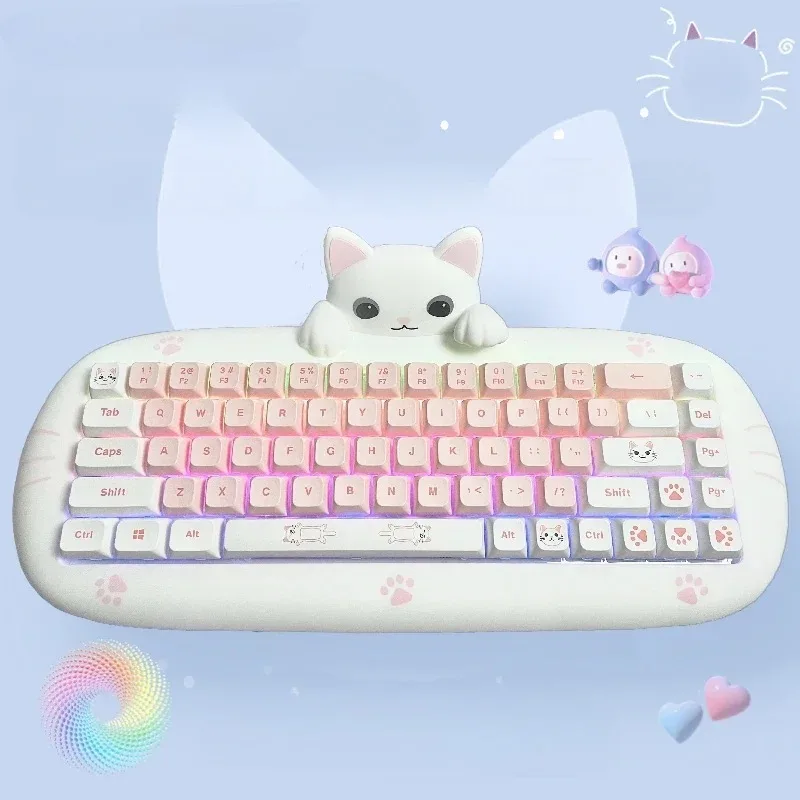 MiFuny Cat Mechanical Keyboard Cartoon Wireless Tri-mode RGB Backlight Office Gaming Keyboard PC Laptop Kawaii Pink Girl Gift
MiFuny Cat Mechanical Keyboard Cartoon Wireless Tri-mode RGB Backlight Office Gaming Keyboard PC Laptop Kawaii Pink Girl Gift