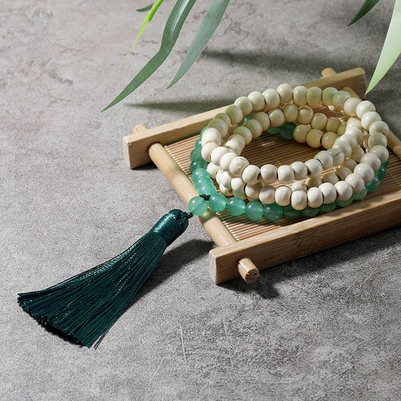 OAIITE 8mm Natural Green Aventurine Necklace Tibetan Buddhist Wooden Beads Prayer Beaded Necklace Yoga Meditation Jewelry
OAIITE 8mm Natural Green Aventurine Necklace Tibetan Buddhist Wooden Beads Prayer Beaded Necklace Yoga Meditation Jewelry