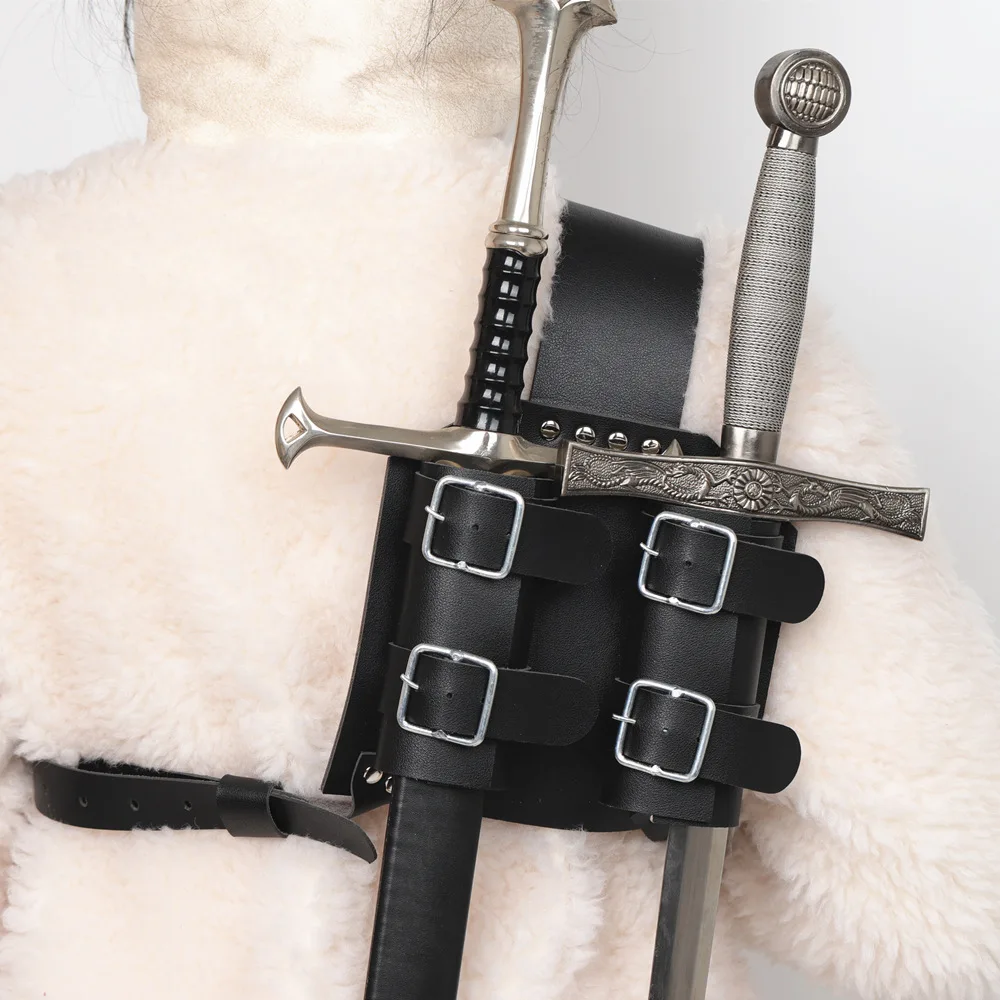 2023 Medieval Sword Frog Belt, PU Leather Adjustable Witcher Double Back Scabbard for Viking Pirate Warrior Cosplay Costume
2023 Medieval Sword Frog Belt, PU Leather Adjustable Witcher Double Back Scabbard for Viking Pirate Warrior Cosplay Costume