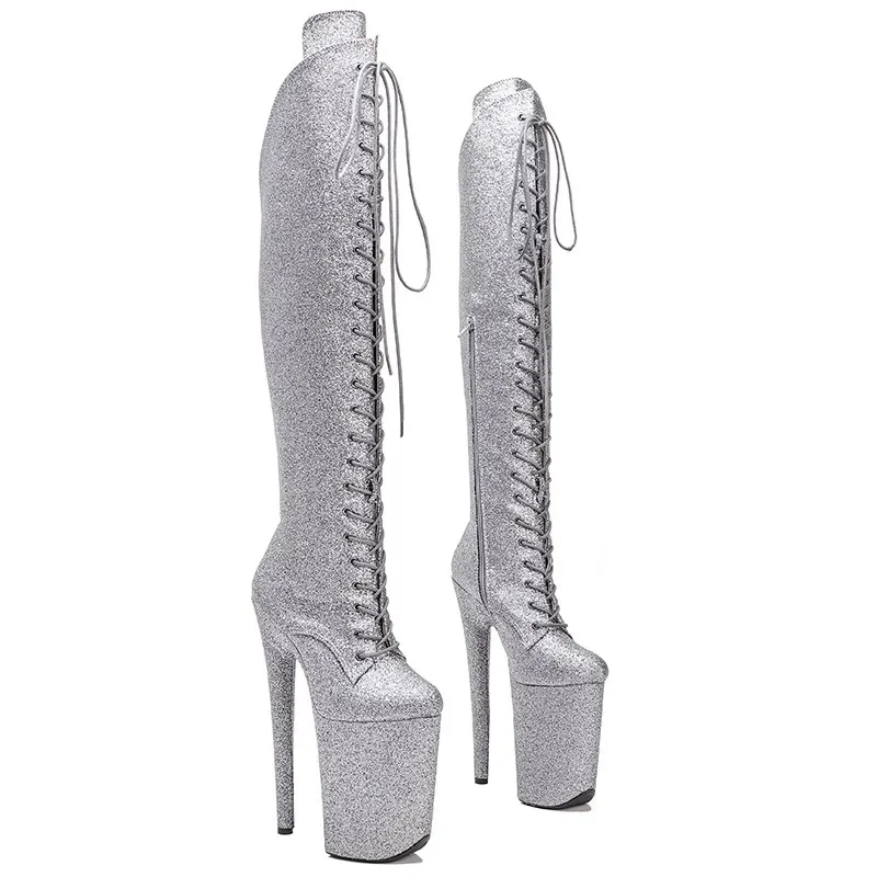 

Auman Ale New 23CM/9inches PU Upper Sexy Exotic High Heel Platform Party Women Boots Pole Dance Shoes 039