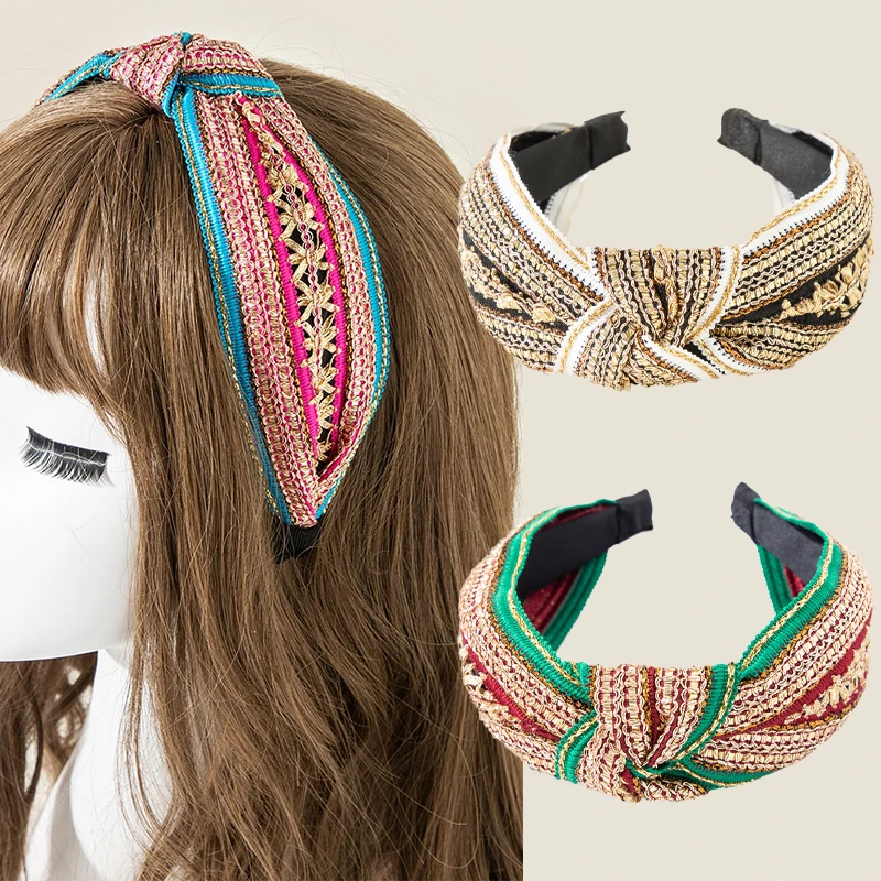 New Ethnic Weave Hairband Female Gold wire Braid Knotted Headband Wided Head Bezel Women Fashion Retro Hair Hoop Hair Accessorie
New Ethnic Weave Hairband Female Gold wire Braid Knotted Headband Wided Head Bezel Women Fashion Retro Hair Hoop Hair Accessorie