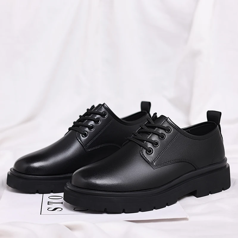 أحذية رجالية كلاسيكية ذات نعل سميك برباط، أحذية عصرية مريحة للأعمال، أحذية مشي متعددة الاستخدامات ذات مقدمة مستديرة وقابلة للتنفس أحذية رجالية كلاسيكية ذات نعل سميك برباط، أحذية عصرية مريحة للأعمال، أحذية مشي متعددة الاستخدامات ذات مقدمة مستديرة وقابلة للتنفس