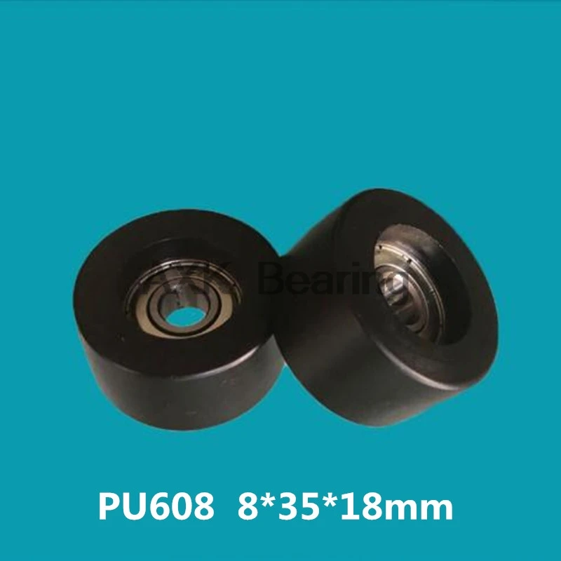 

608 F Promotion Rolamentos Rodamientos AXK 608u 10pcs F Nylon Plastic Embedded 608 Groove Ball Bearings 8*35*18mm Guide Pulley