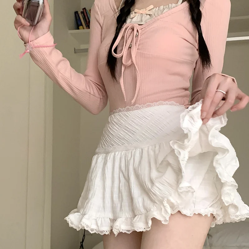 Y2k Kawaii High Waist Black Skirts Ruffle White Mini Skirt Sexy Harajuku Streetwear Patchwork A-line Short Skirt Party Dresses
Y2k Kawaii High Waist Black Skirts Ruffle White Mini Skirt Sexy Harajuku Streetwear Patchwork A-line Short Skirt Party Dresses