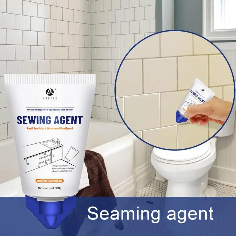 

Silicone Caulk Waterproof Bathroom Sealant Stronger Adhesion Kitchen Caulking White Shrink & Crack Proof for Tile Joints