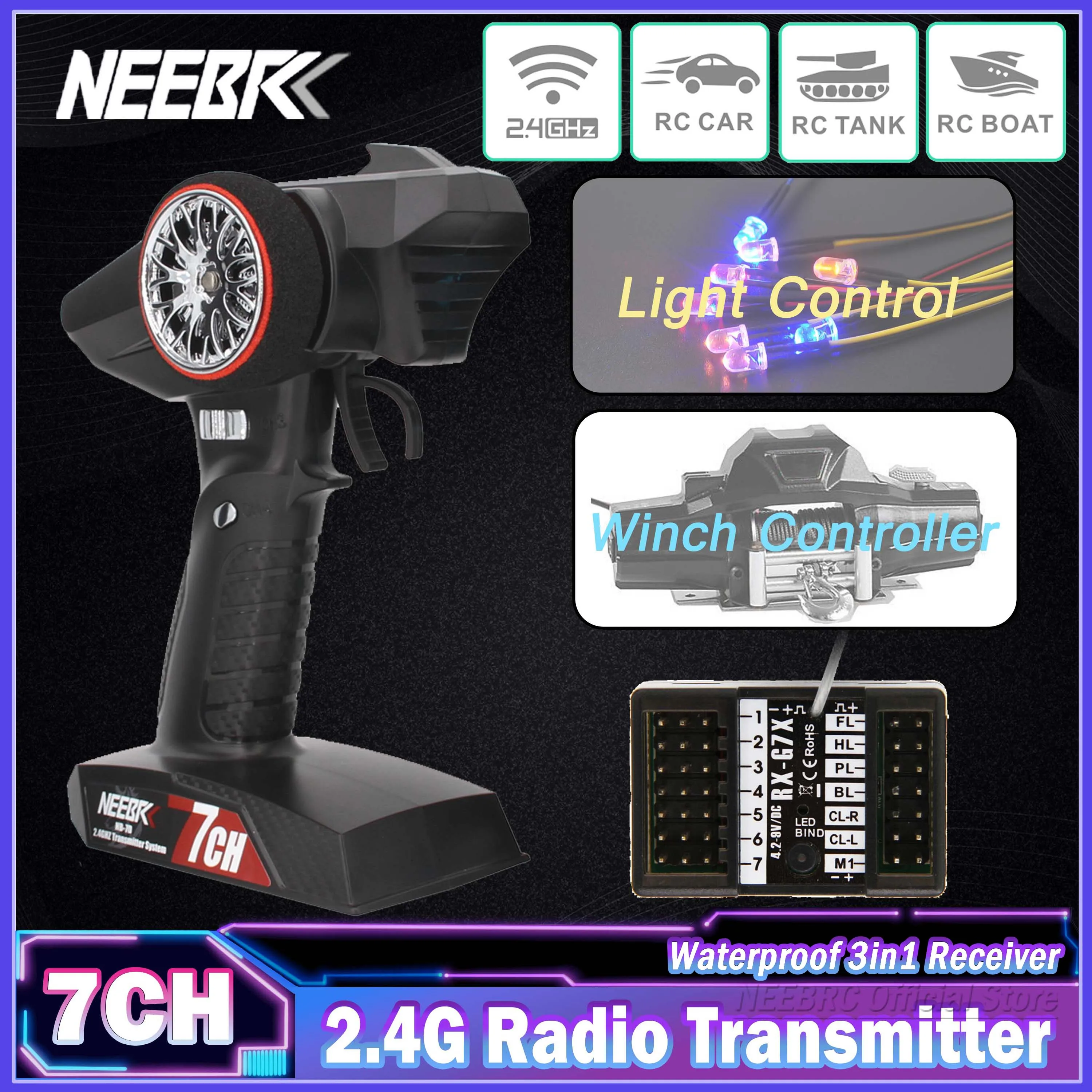7CH 2.4G Transmitter Light Control Winch Controller 3 in1 Waterproof Receiver Radio System for RC Car Tank Boat Model Toy Remote
7CH 2.4G Transmitter Light Control Winch Controller 3 in1 Waterproof Receiver Radio System for RC Car Tank Boat Model Toy Remote
